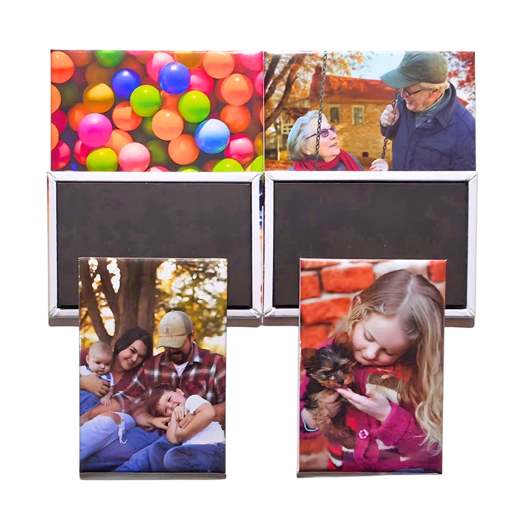 Custom rectangular photo magnets showcasing personalized images, perfect as thoughtful and unique gift ideas