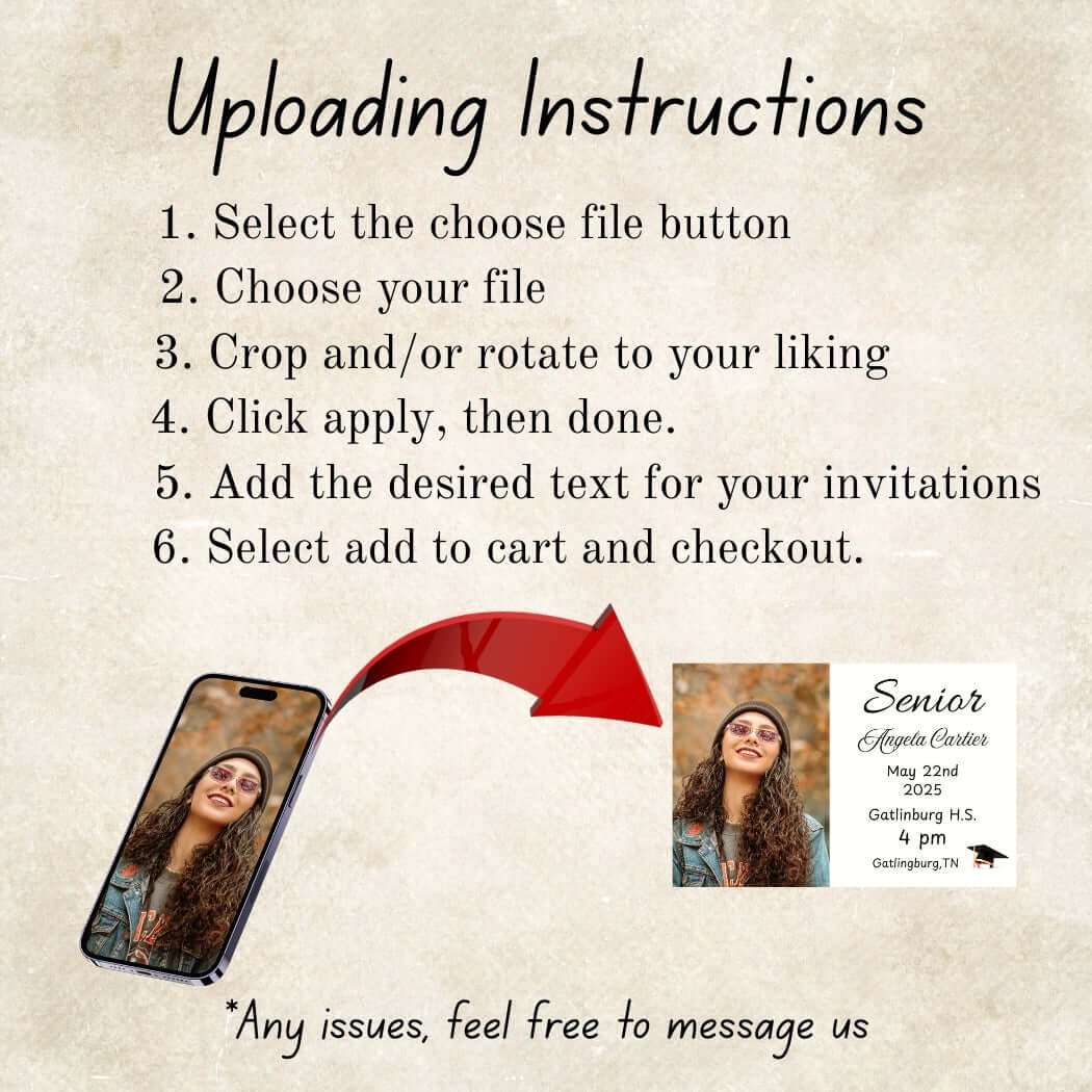 Magnetic graduation invitation with an elegant design, featuring a mortarboard cap, diploma, and celebratory accents. The invitation includes important details like the graduate’s name, graduation date, time, and venue, all printed on a sturdy magnet that can be displayed on a fridge or metal surface.